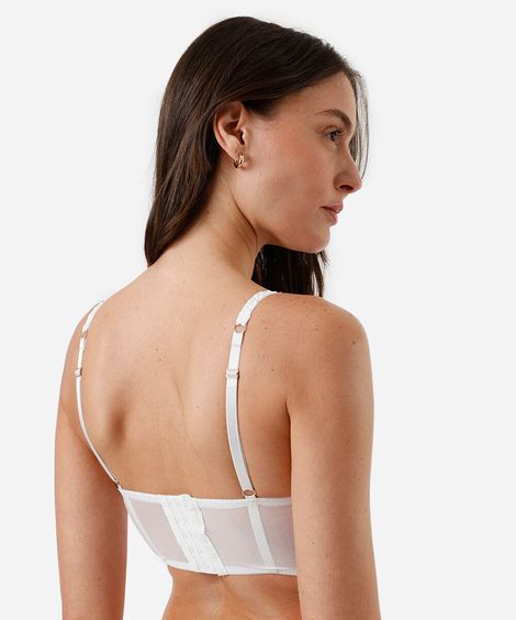 sutiã cropped meia taça feminino com renda floral off white