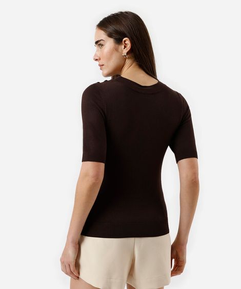 blusa feminina de tricot marrom