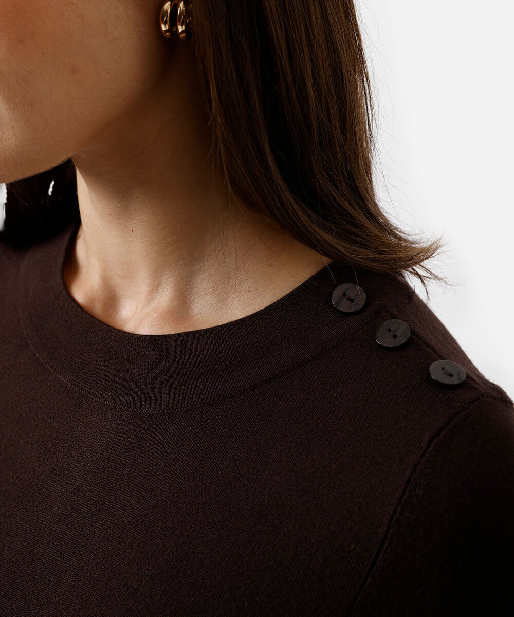 blusa feminina de tricot marrom