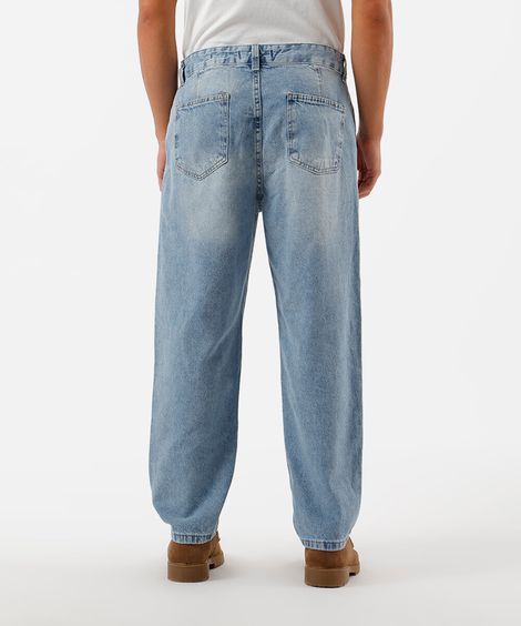 calça reta chino masculina jeans azul