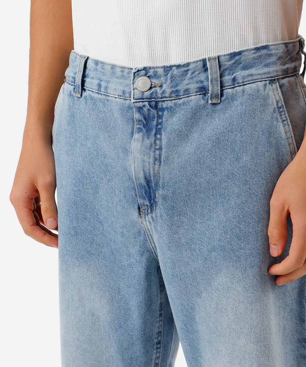 calça reta chino masculina jeans azul