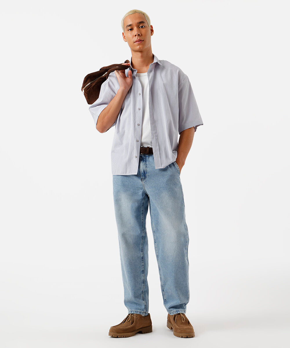 calça reta chino masculina jeans azul