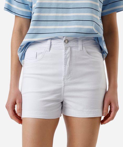 short hot pant feminino de sarja branco