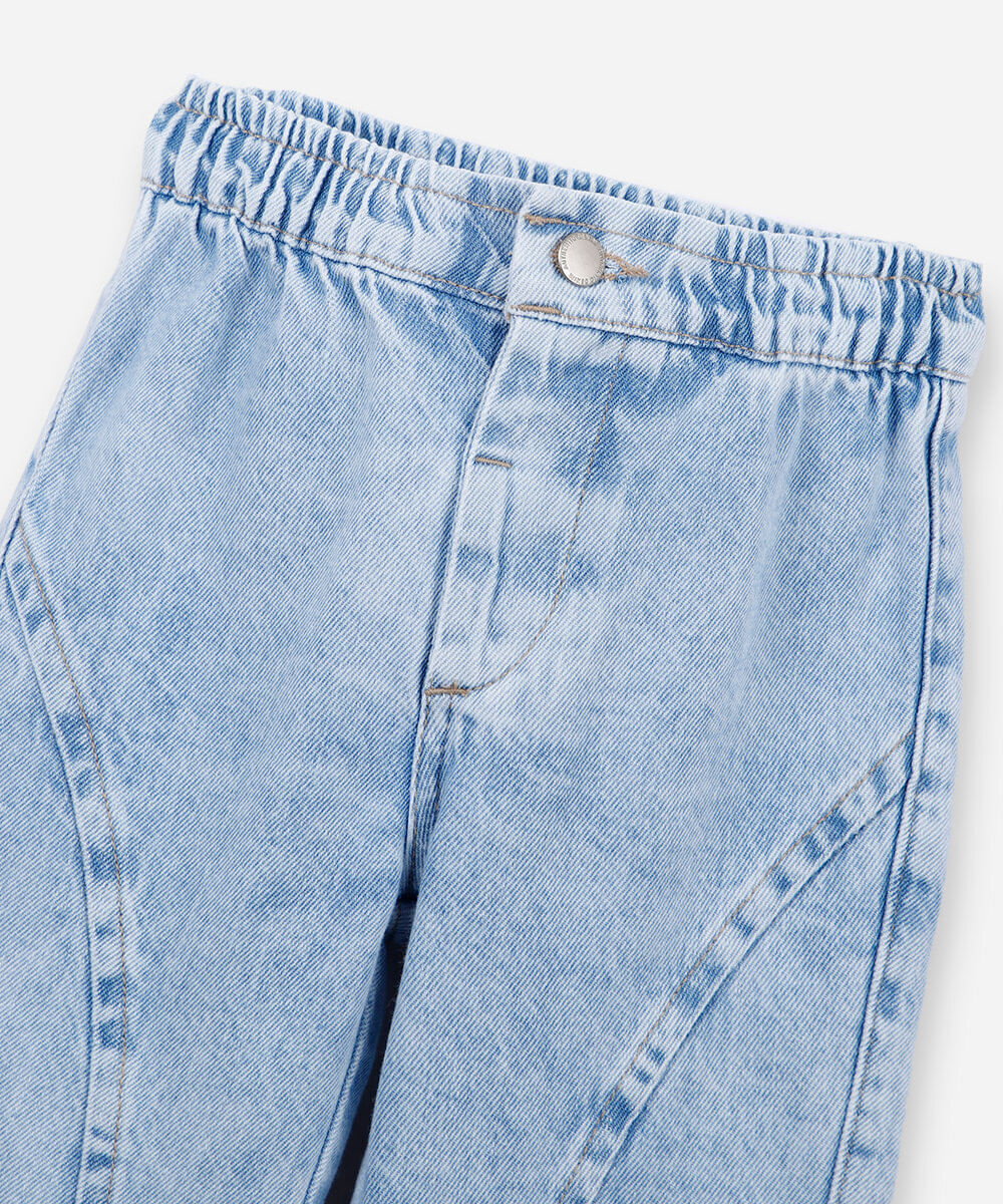 calça baggy infantil em jeans azul