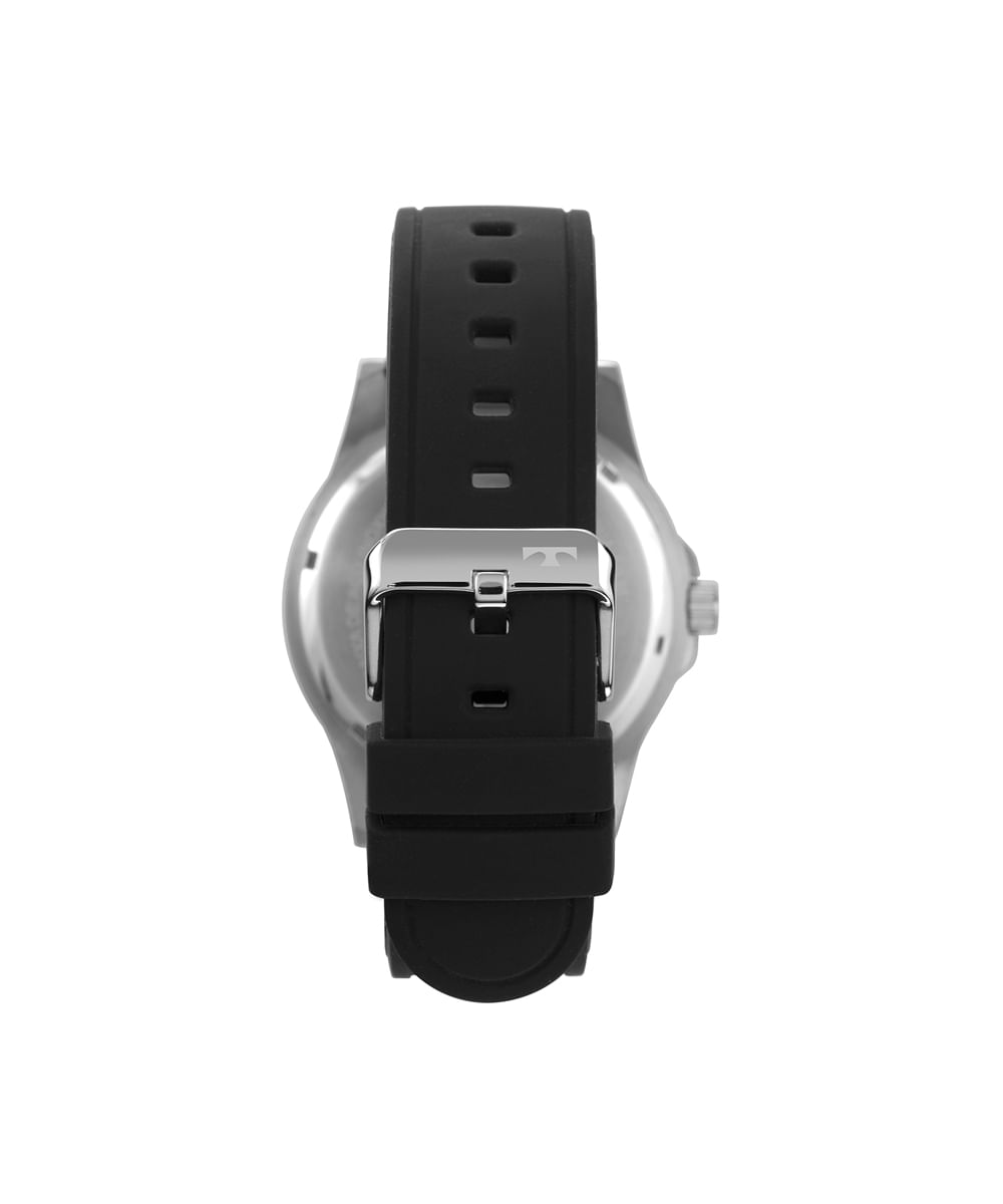 relógio masculino technos analógico calendário 2115mxss2p prateado