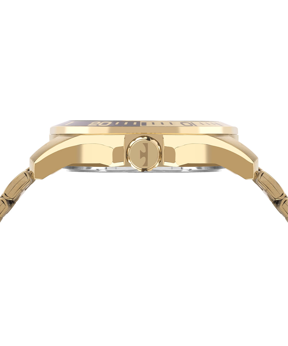 relógio masculino technos analógico 2117lfo1p dourado