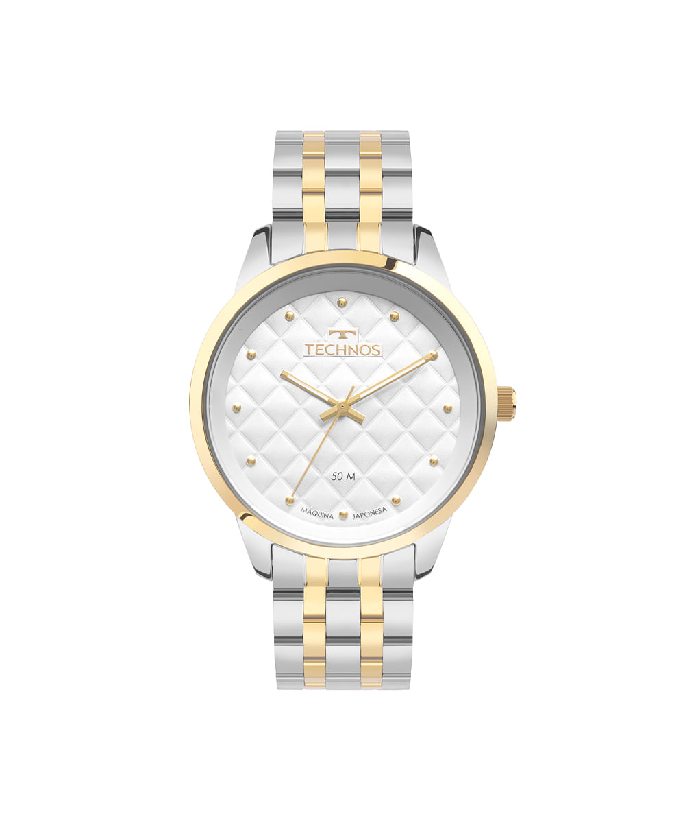 kit relógio feminino technos analógico 2035mxkk1k prateado