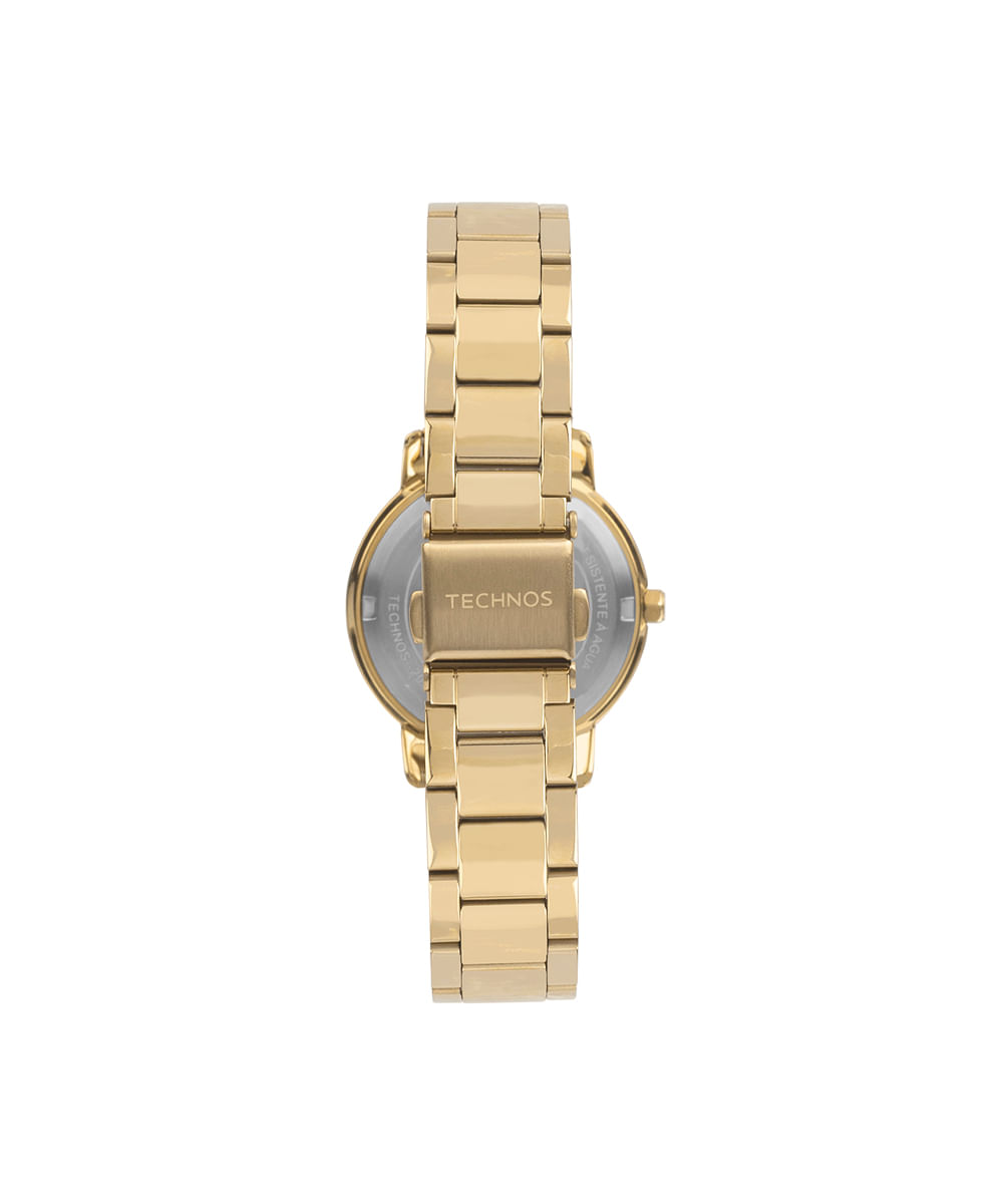 kit relógio feminino technos analógico 2035nank1k dourado