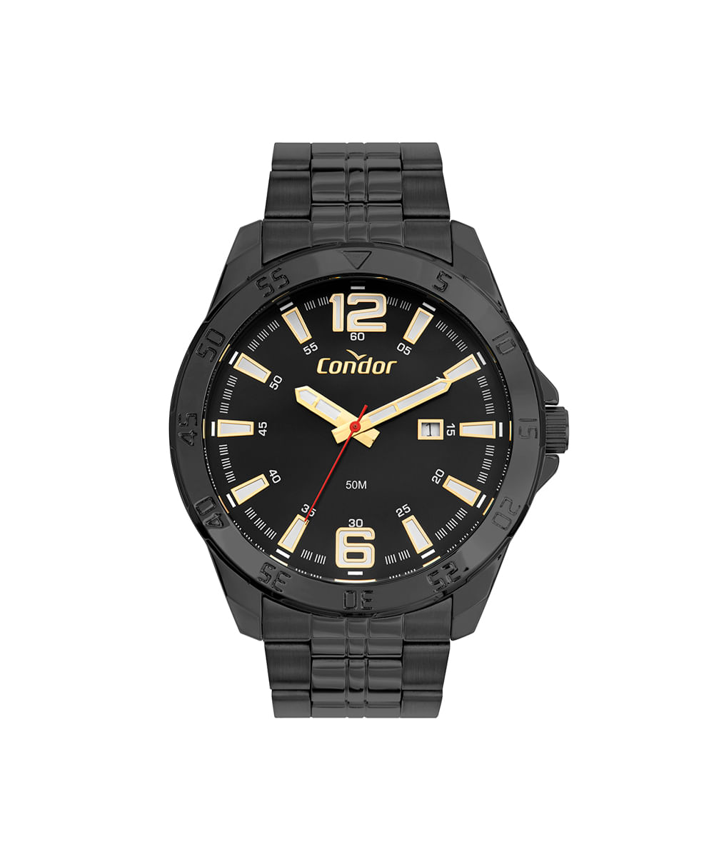 kit relógio masculino condor analógico calendário co2115nchk4p preto