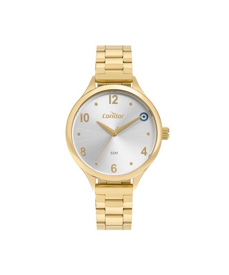kit relógio feminino condor analógico co2035naak4k dourado