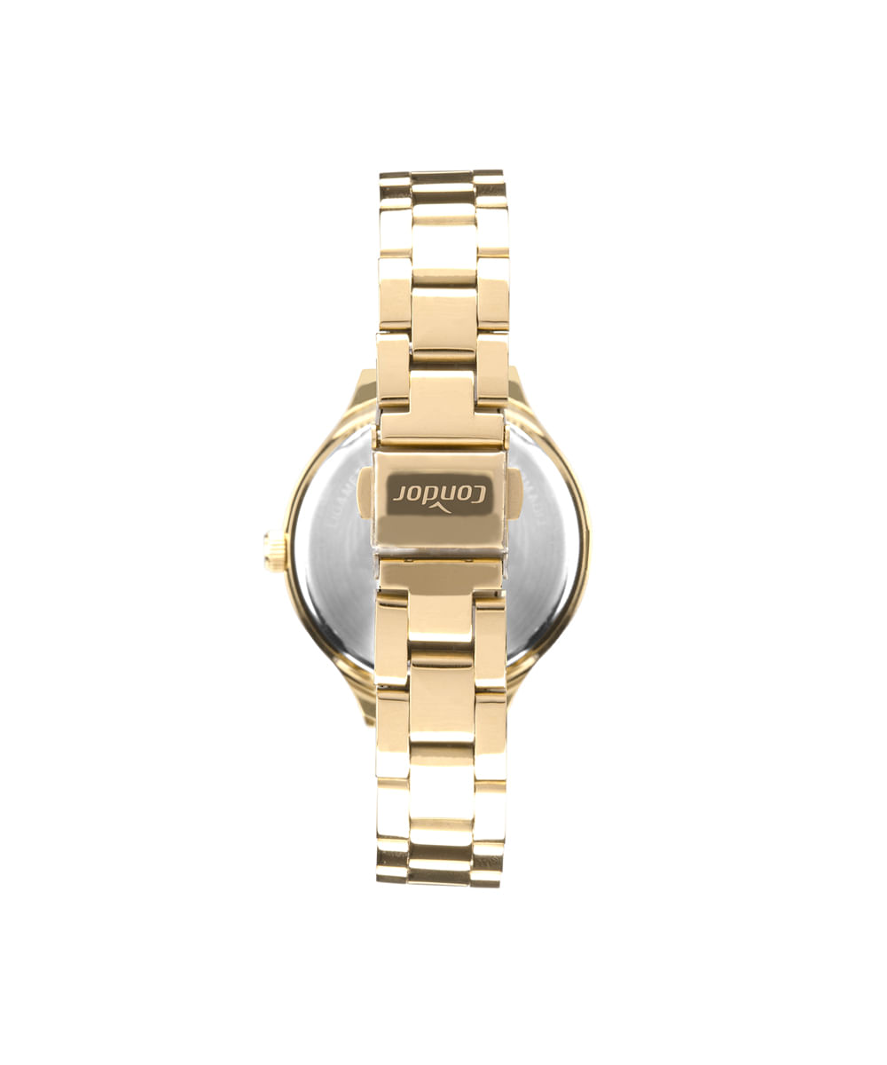 kit relógio feminino condor analógico co2035naak4k dourado