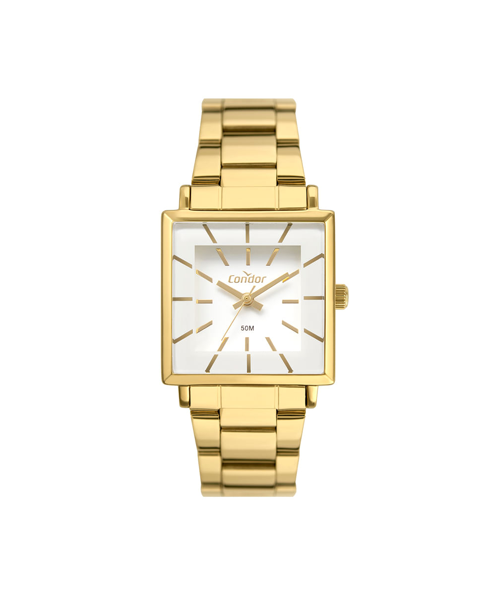 kit relógio feminino condor analógico co2035exmk4b dourado