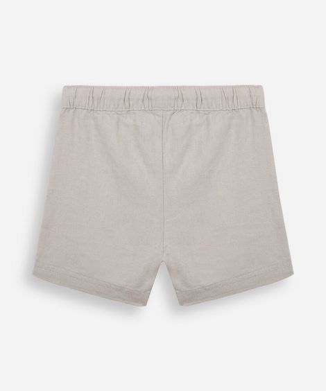 bermuda infantil em linho e viscose bege