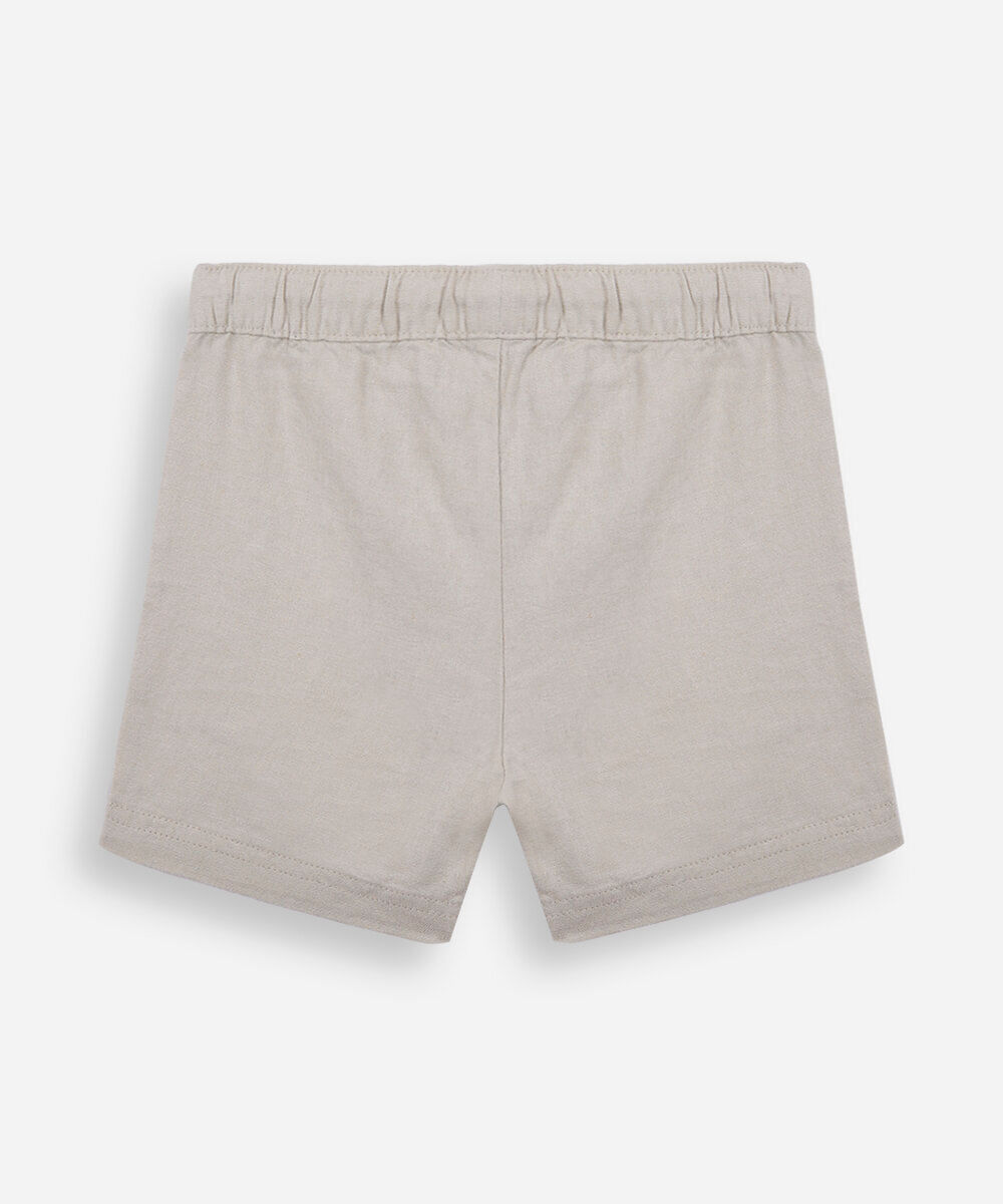 bermuda infantil em linho e viscose bege
