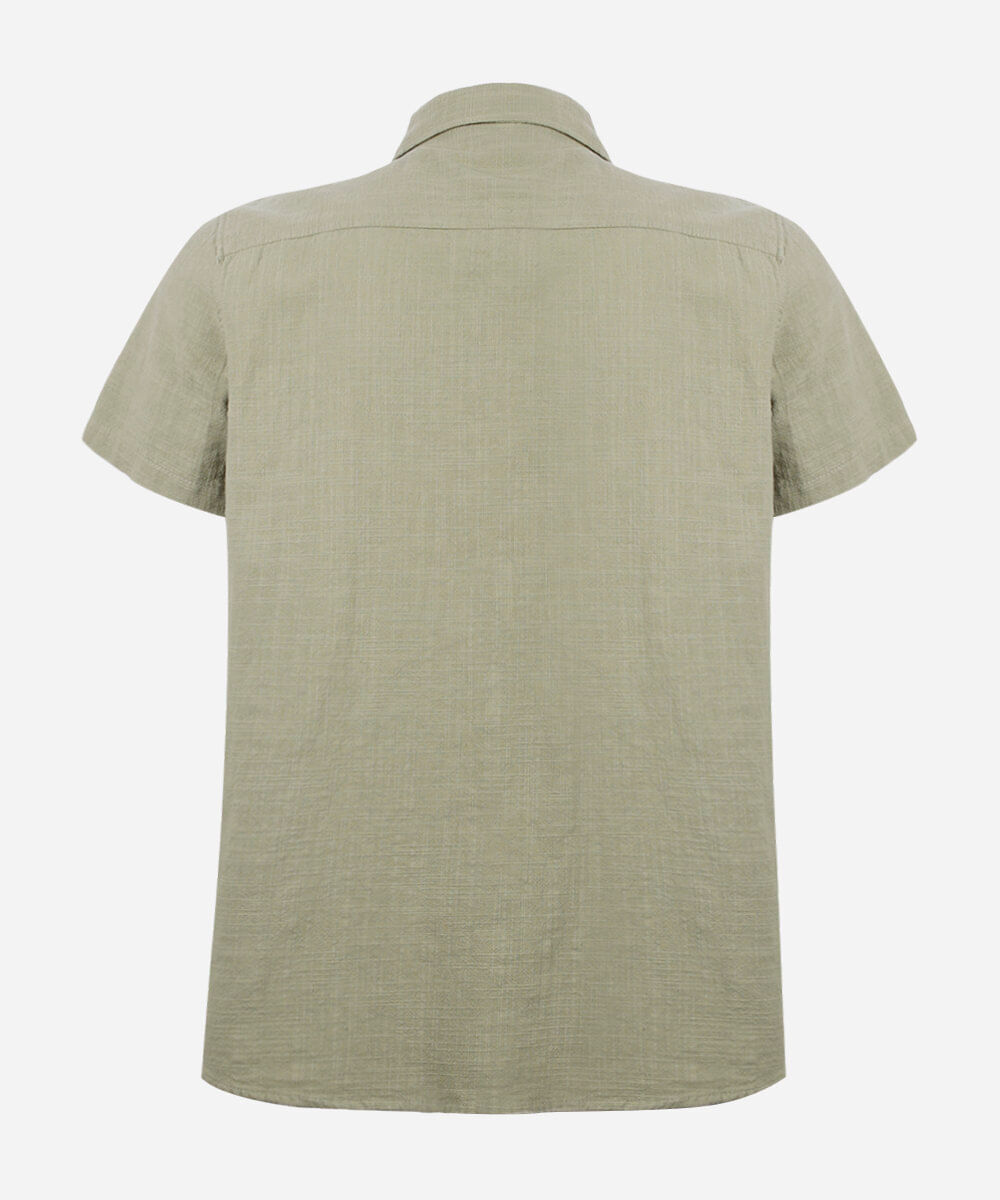 camisa juvenil de algodão com bolso texturizada verde