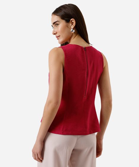 regata peplum feminina de viscose decote v rosa