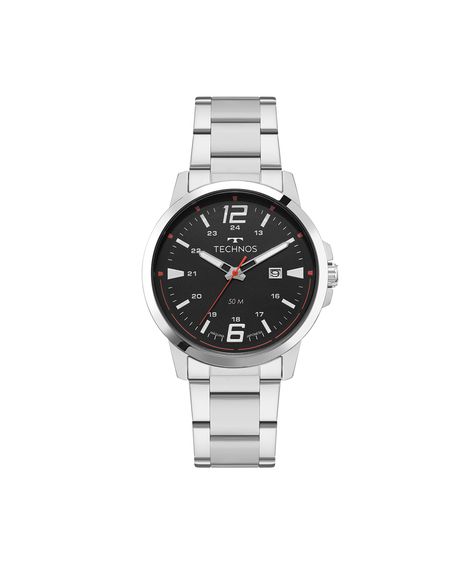 relógio masculino technos analógico 2115ucm1p prateado