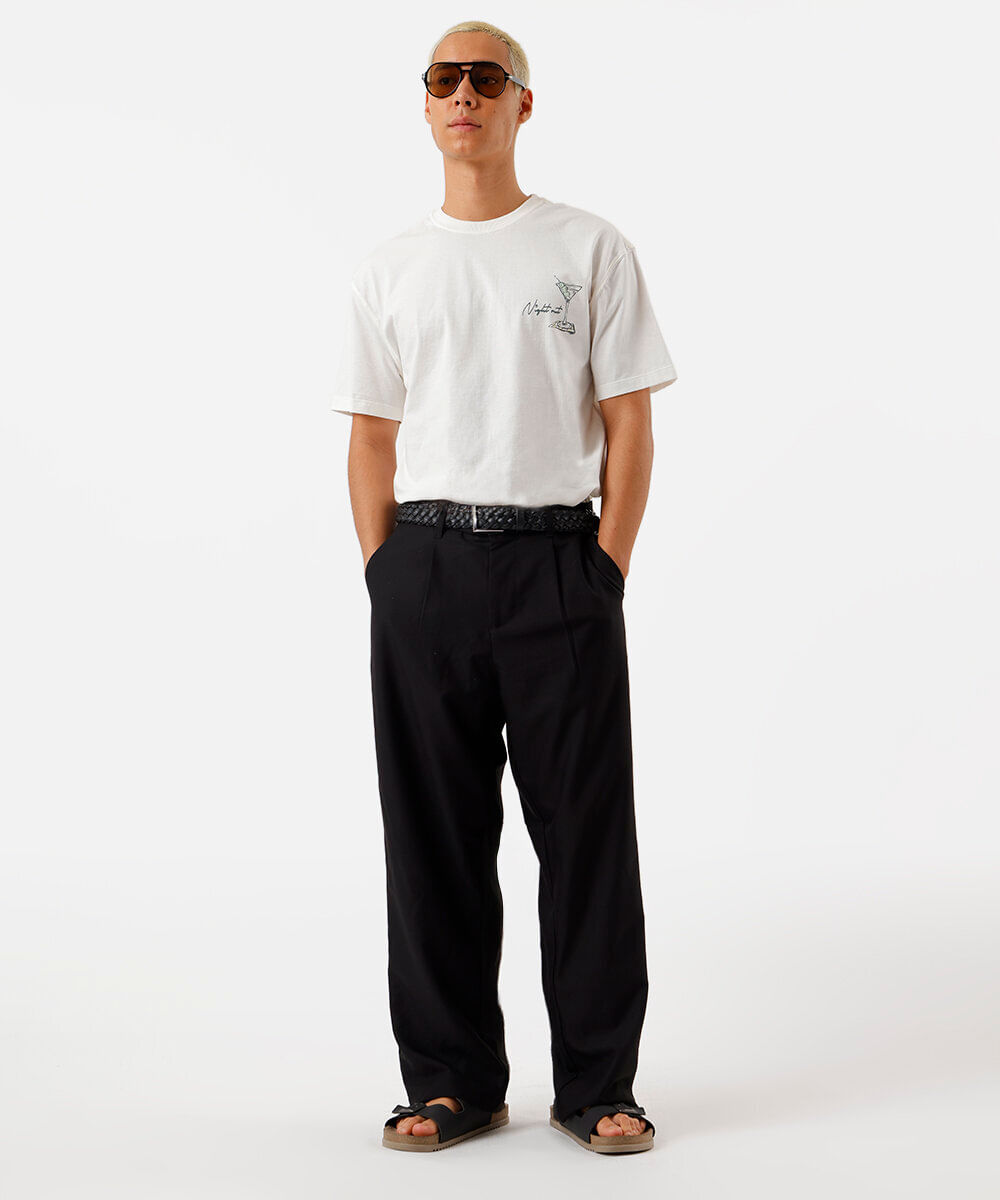camiseta masculina de algodão drink off white