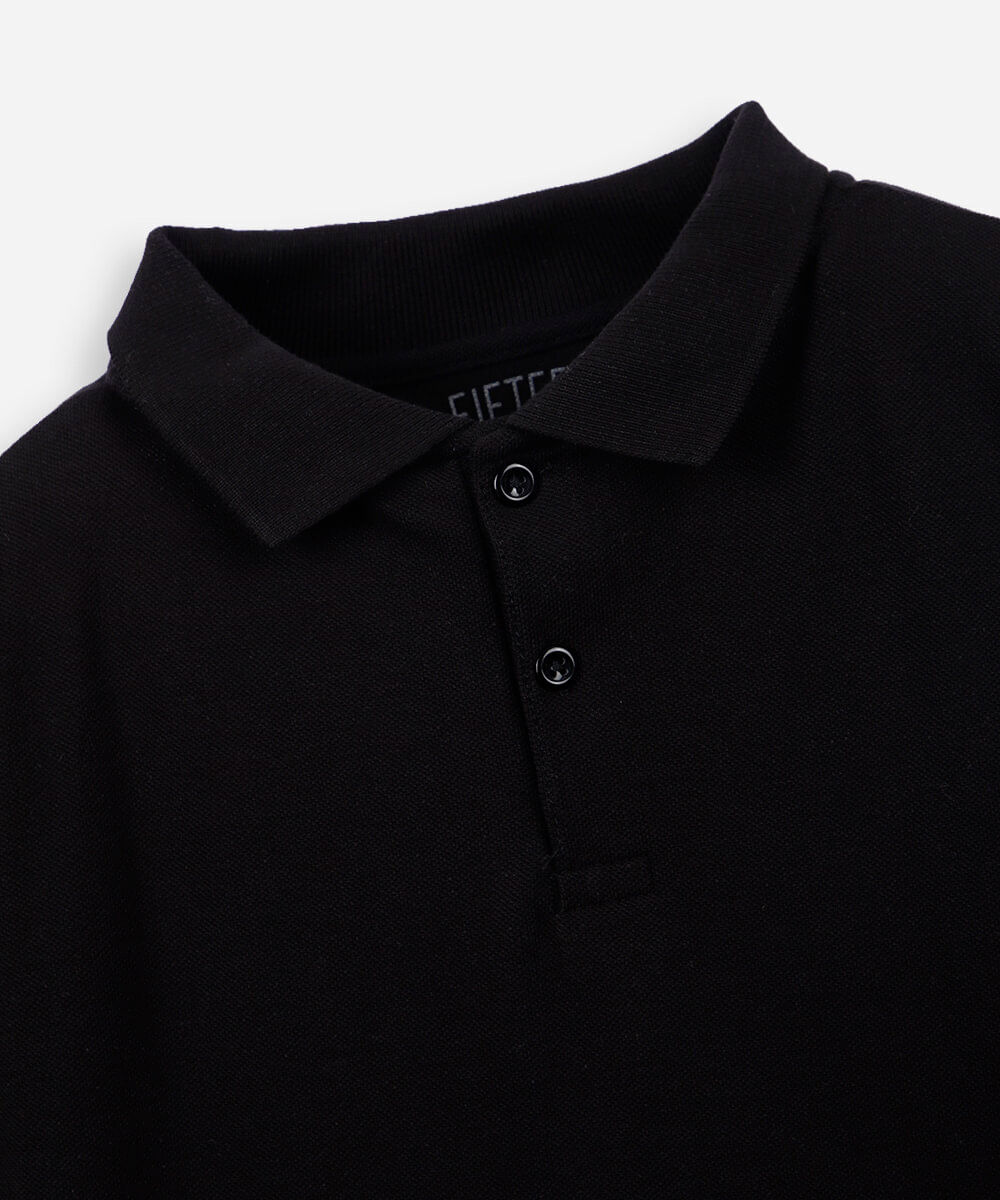polo juvenil básica preta