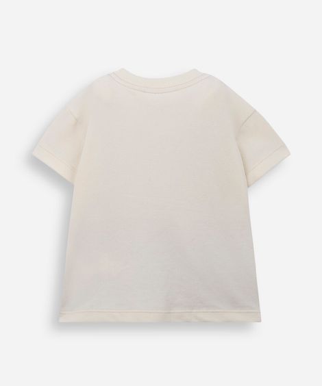 camiseta infantil de algodão mangas curtas listrada marrom