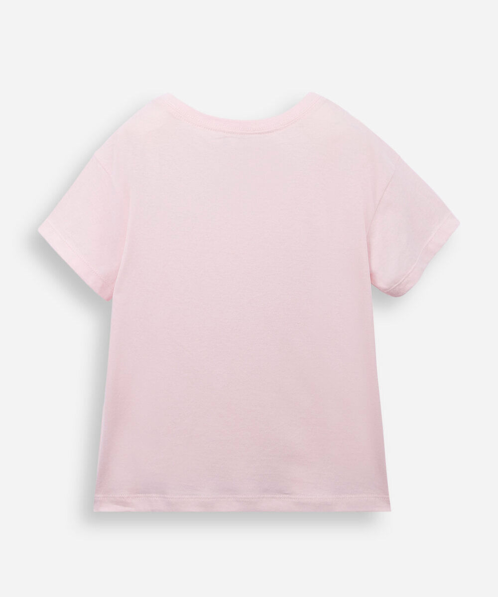 camiseta infantil em algodão hello kitty rosa