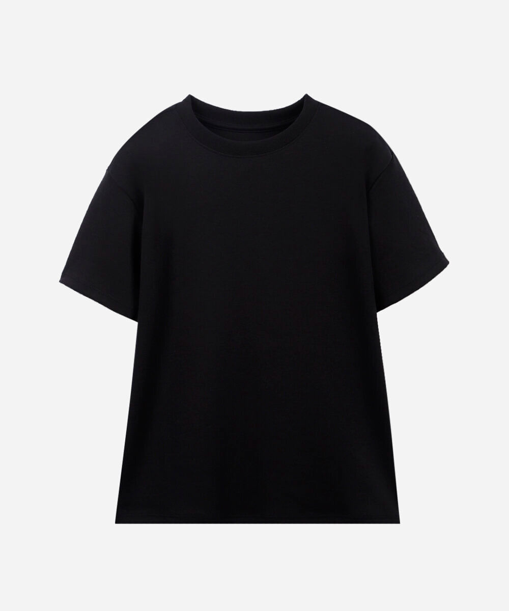 camiseta infantil de algodão peruano preto