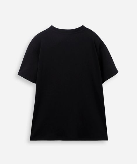 camiseta infantil de algodão peruano preto