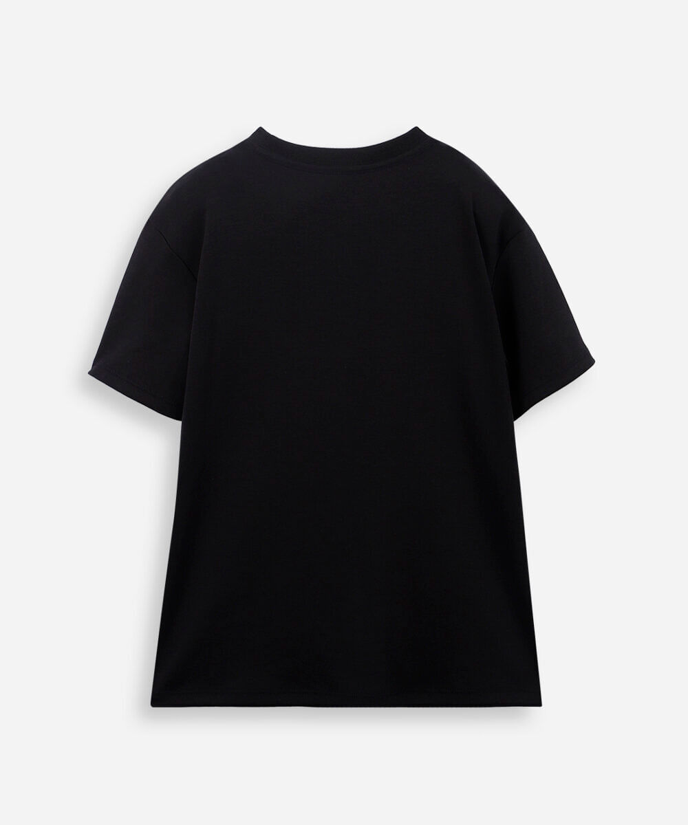 camiseta infantil de algodão peruano preto