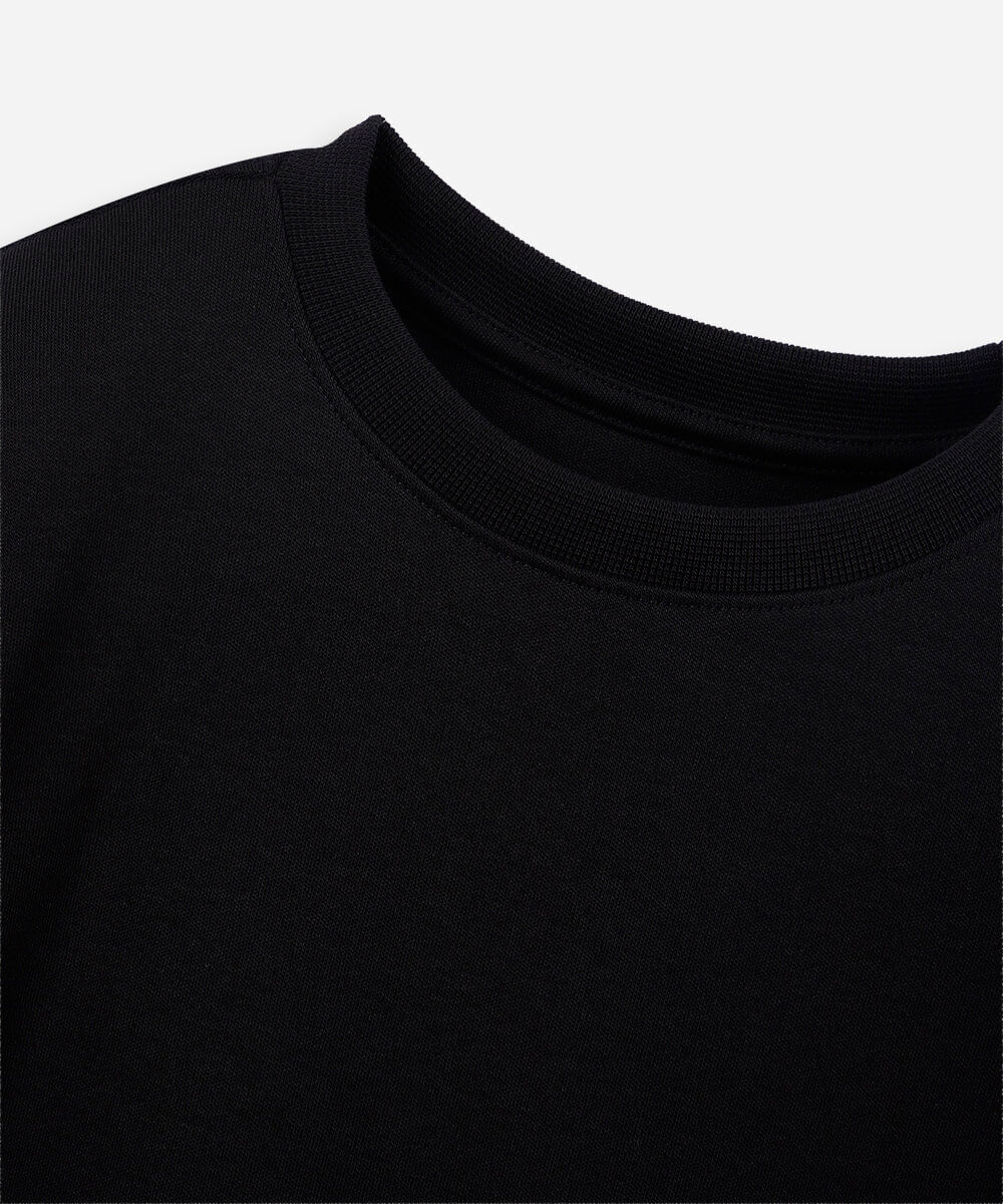 camiseta infantil de algodão peruano preto