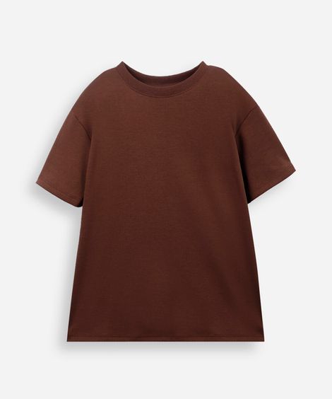 camiseta infantil de algodão peruano marrom