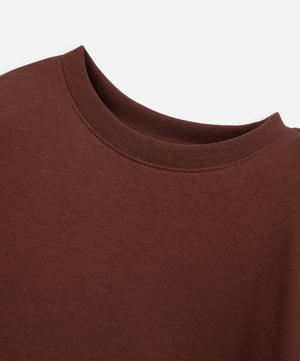 camiseta infantil de algodão peruano marrom