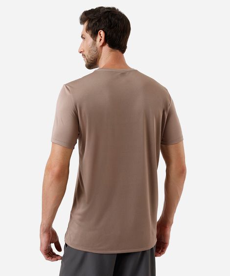 camiseta masculina esportiva refletivos manga curta marrom