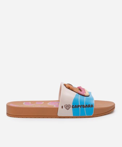 chinelo infantil grendene capivara marrom