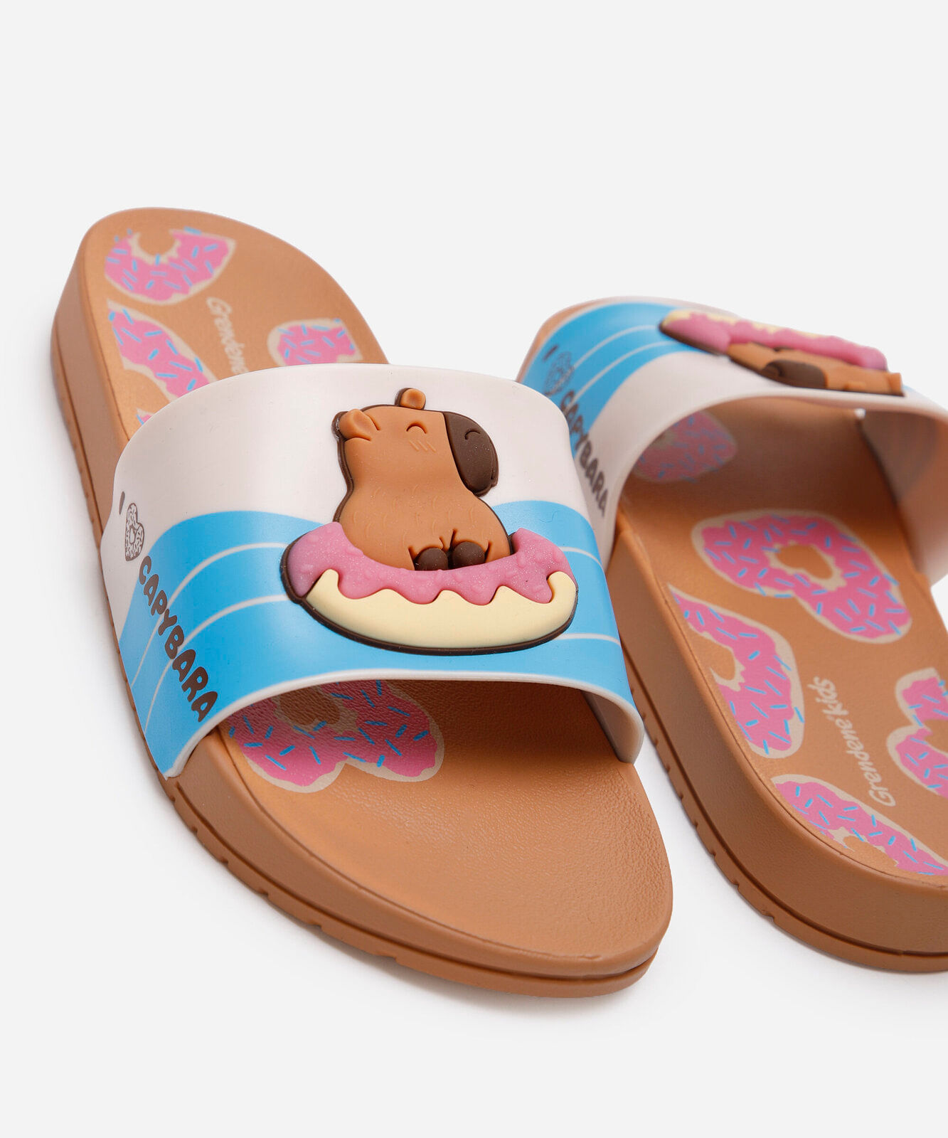 chinelo infantil grendene capivara marrom