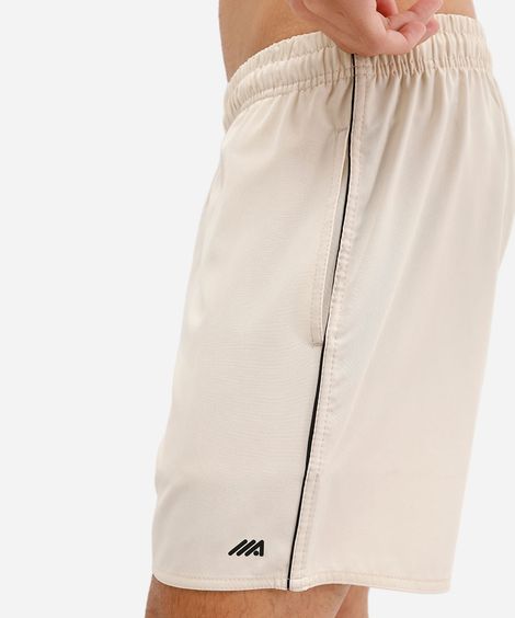 short esportivo masculino cós elástico bege