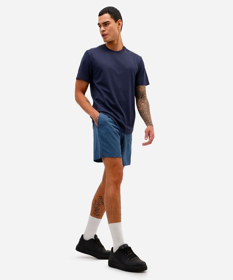 short masculino esportivo bolso com zíper - azul marinho