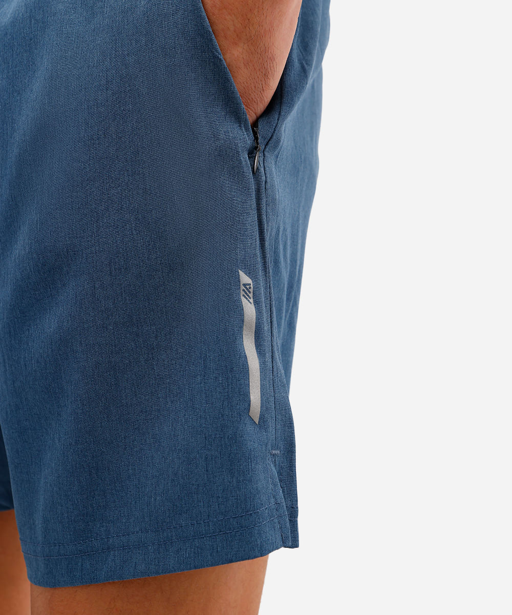 short masculino esportivo bolso com zíper - azul marinho