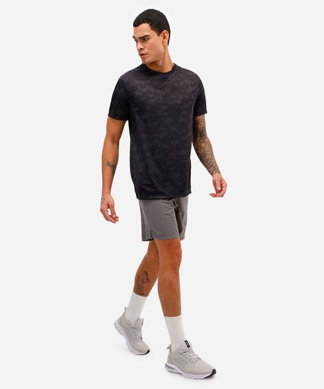 short masculino esportivo bolso com zíper cinza