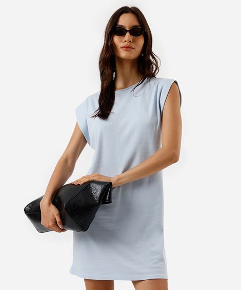 vestido muscle curto feminino básico azul