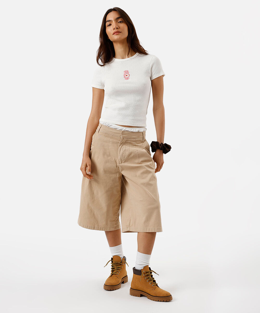blusa baby look feminina ursinhos carinhosos off white