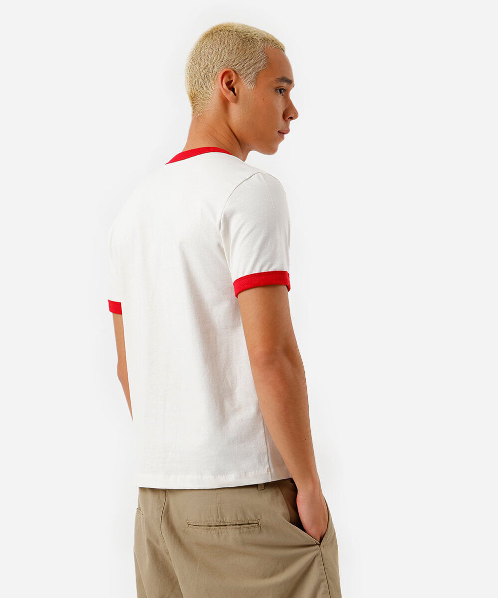 camiseta masculina de algodão positano club off white