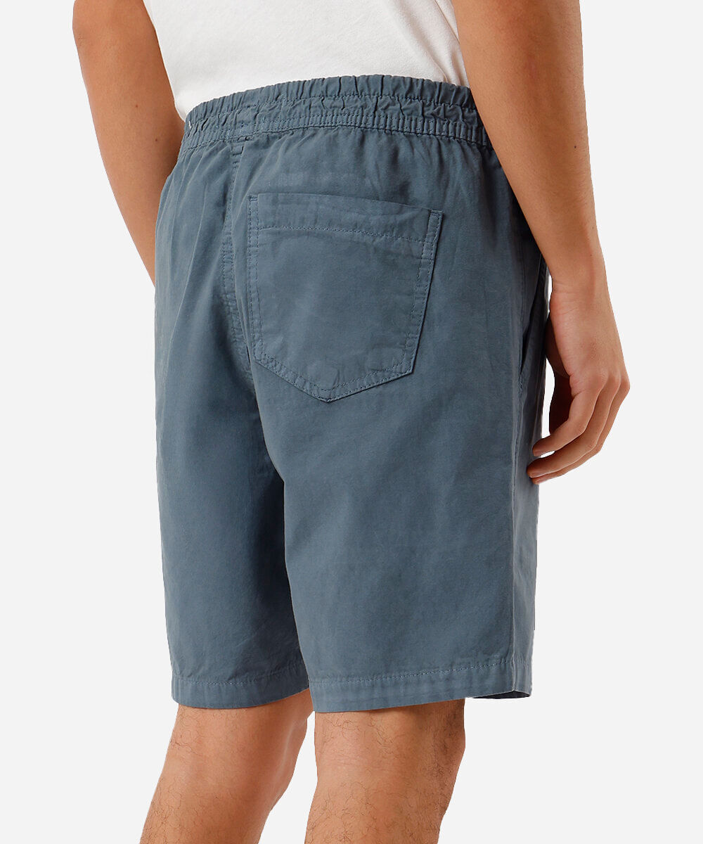 bermuda de sarja cós com elástico azul