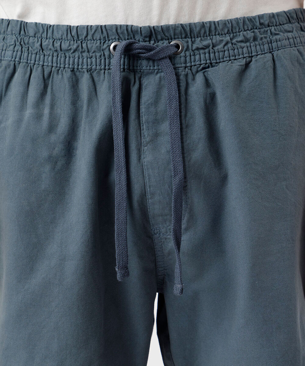 bermuda de sarja cós com elástico azul