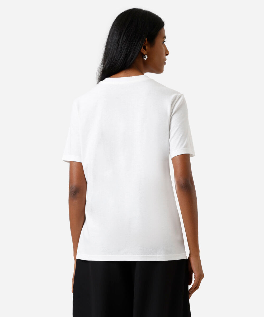 camiseta feminina de algodão estampada márcia sensitiva off white