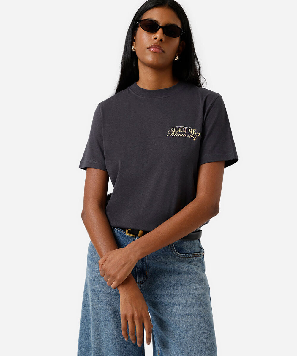 camiseta feminina de algodão signo touro márcia sensitiva cinza