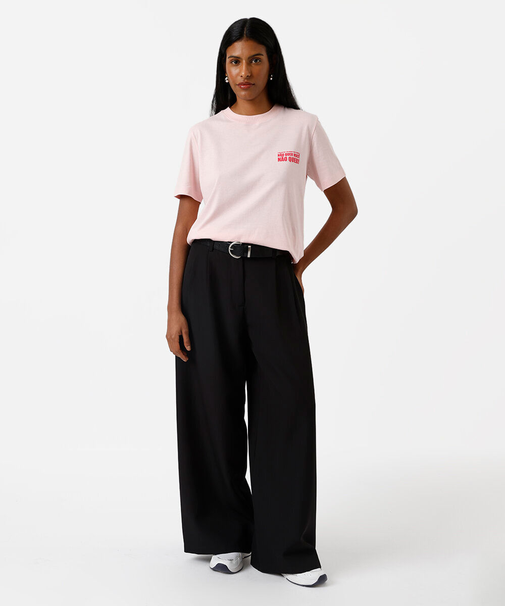 camiseta feminina de algodão estampada márcia sensitiva rosa