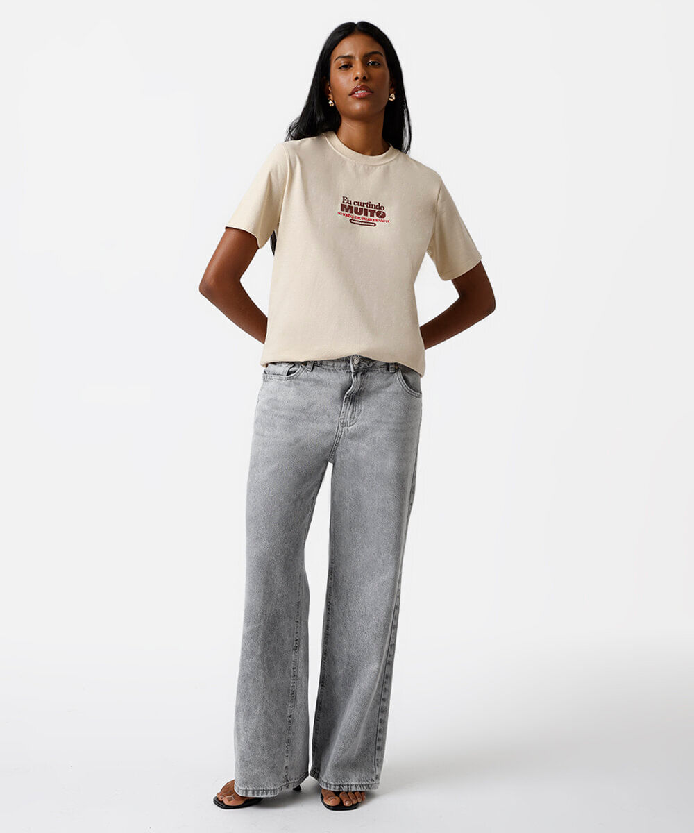 camiseta feminina de algodão signo sagitário márcia sensitiva bege