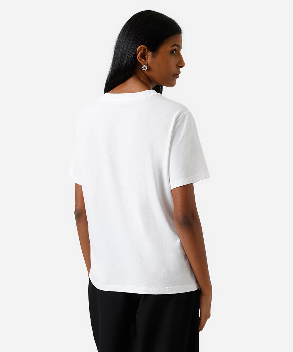 camiseta feminina de algodão estampada márcia sensitiva off white