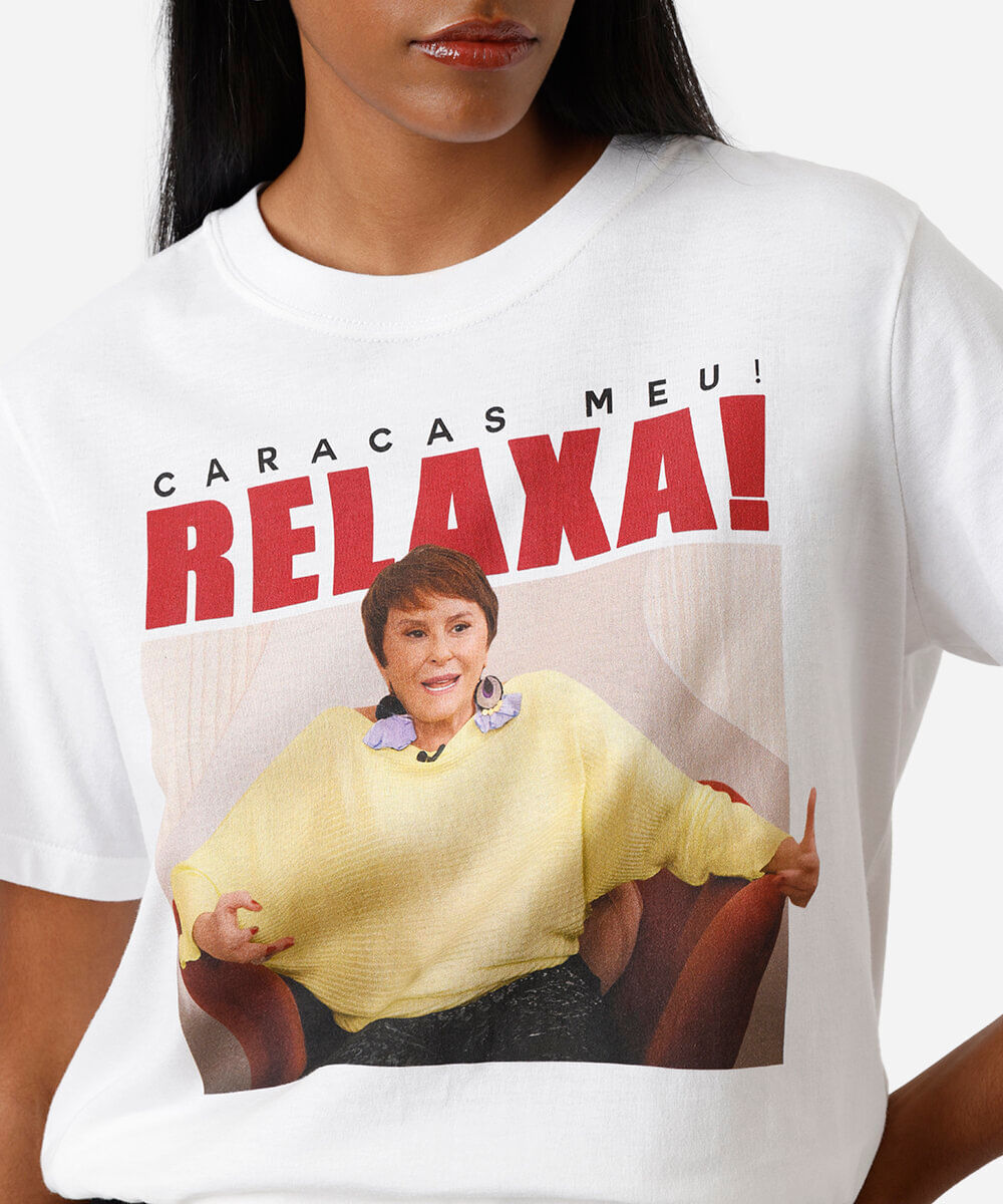 camiseta feminina de algodão estampada márcia sensitiva off white