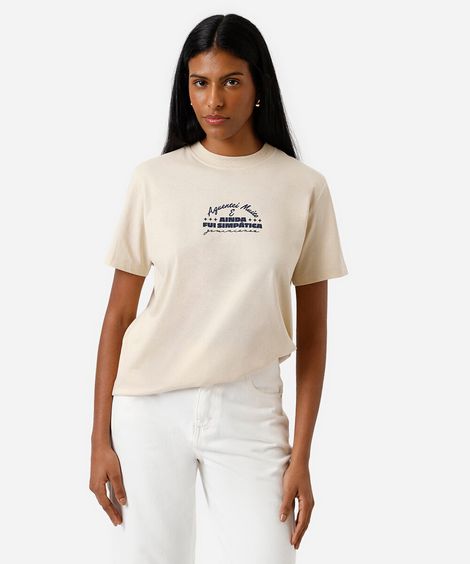 camiseta feminina de algodão signo gêmeos márcia sensitiva bege